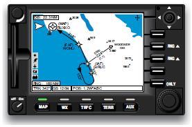 An instrument approach procedure shown on an MFD